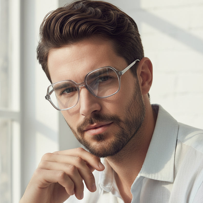 Transparent Square Eyeglasses For Men & Women LKS66009-TRAN