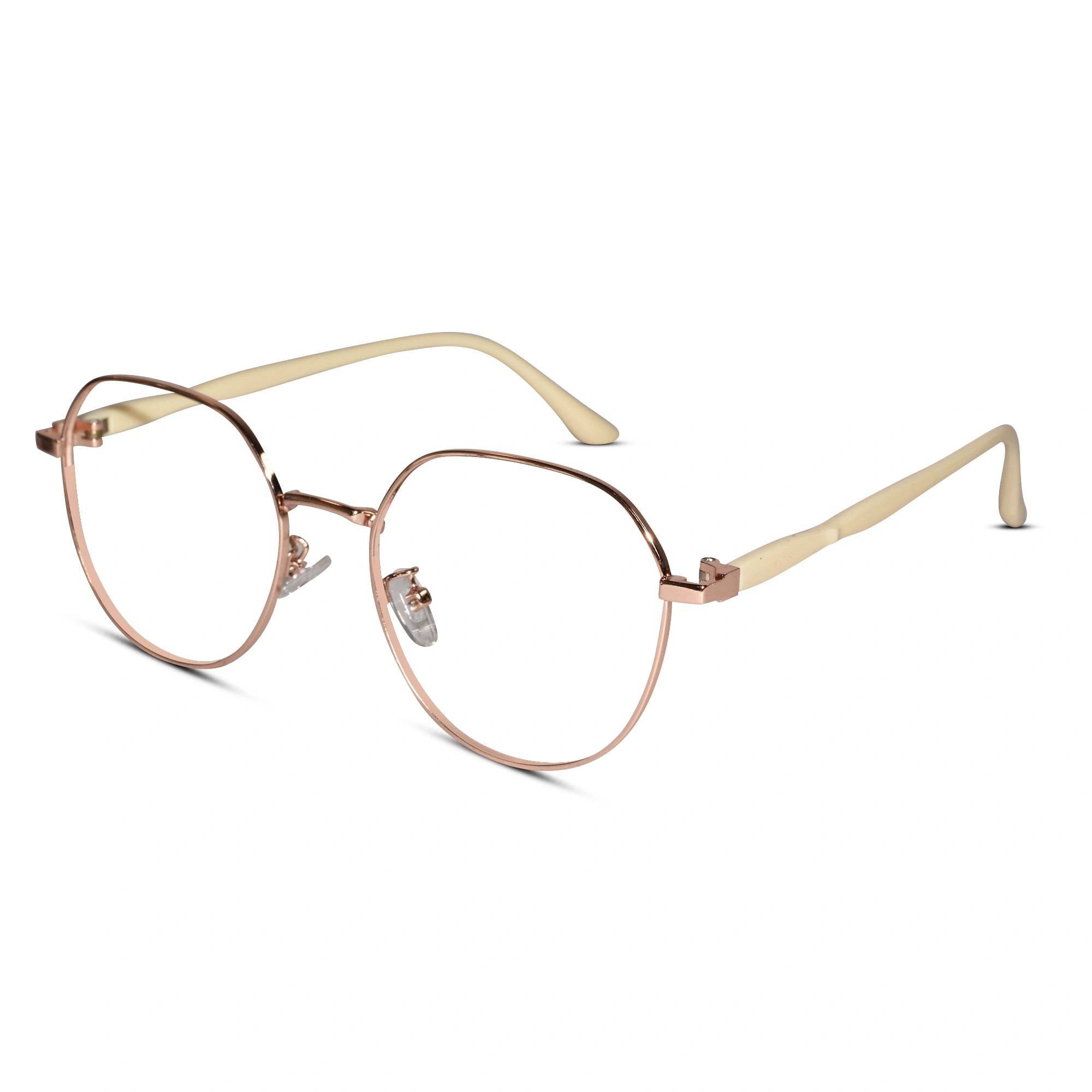Rosegold Round Eyeglasses for men And Men & Women LKS0955-GOLD