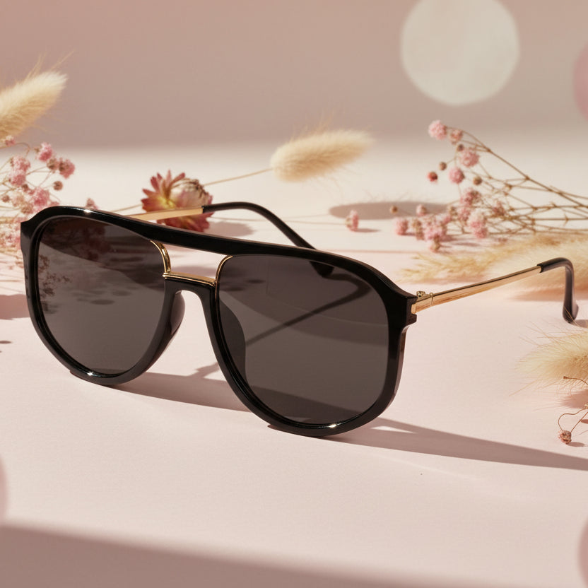 Black Gold Marshal Sunglasses For Women and Men LKS22029-BLK