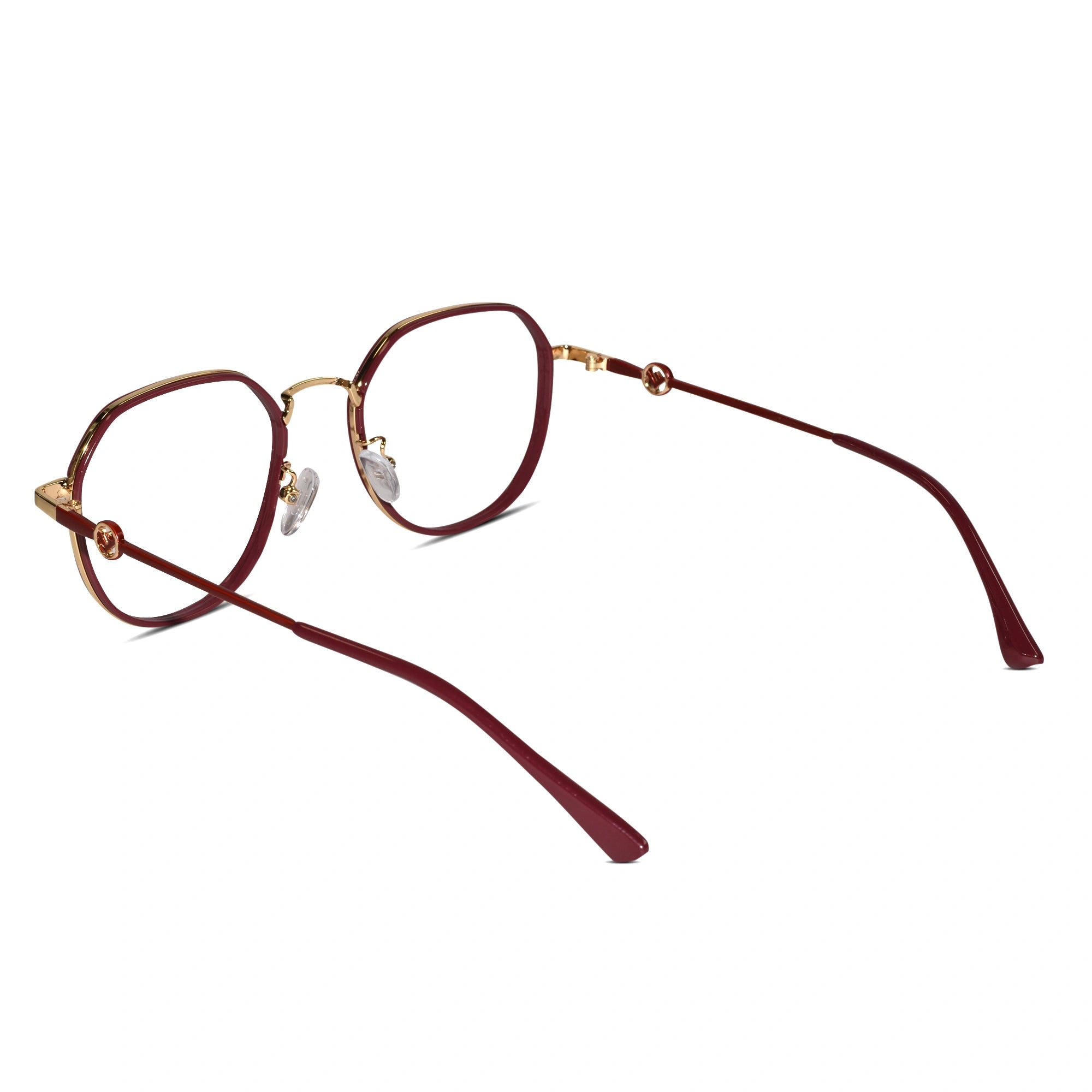 Red Hexagonal Eyeglasses For Women LKS0672-RED