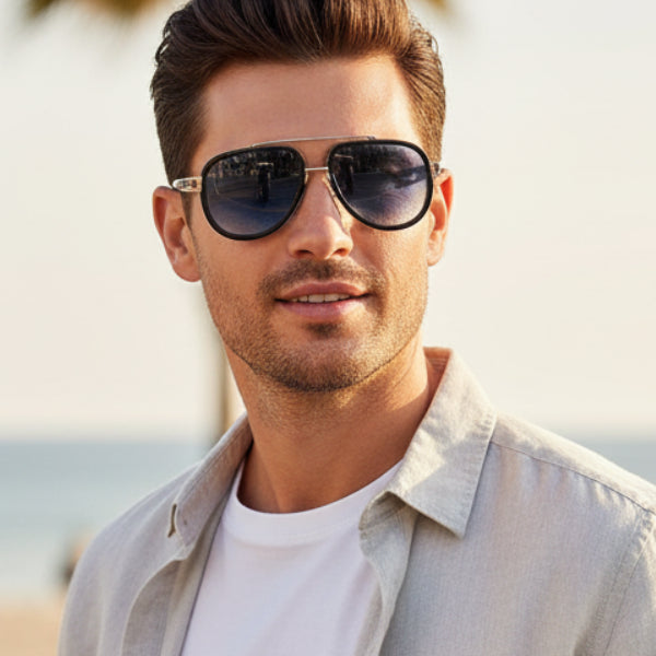 Designer Avaitor Sunglasses For Men LKS3552-BLU