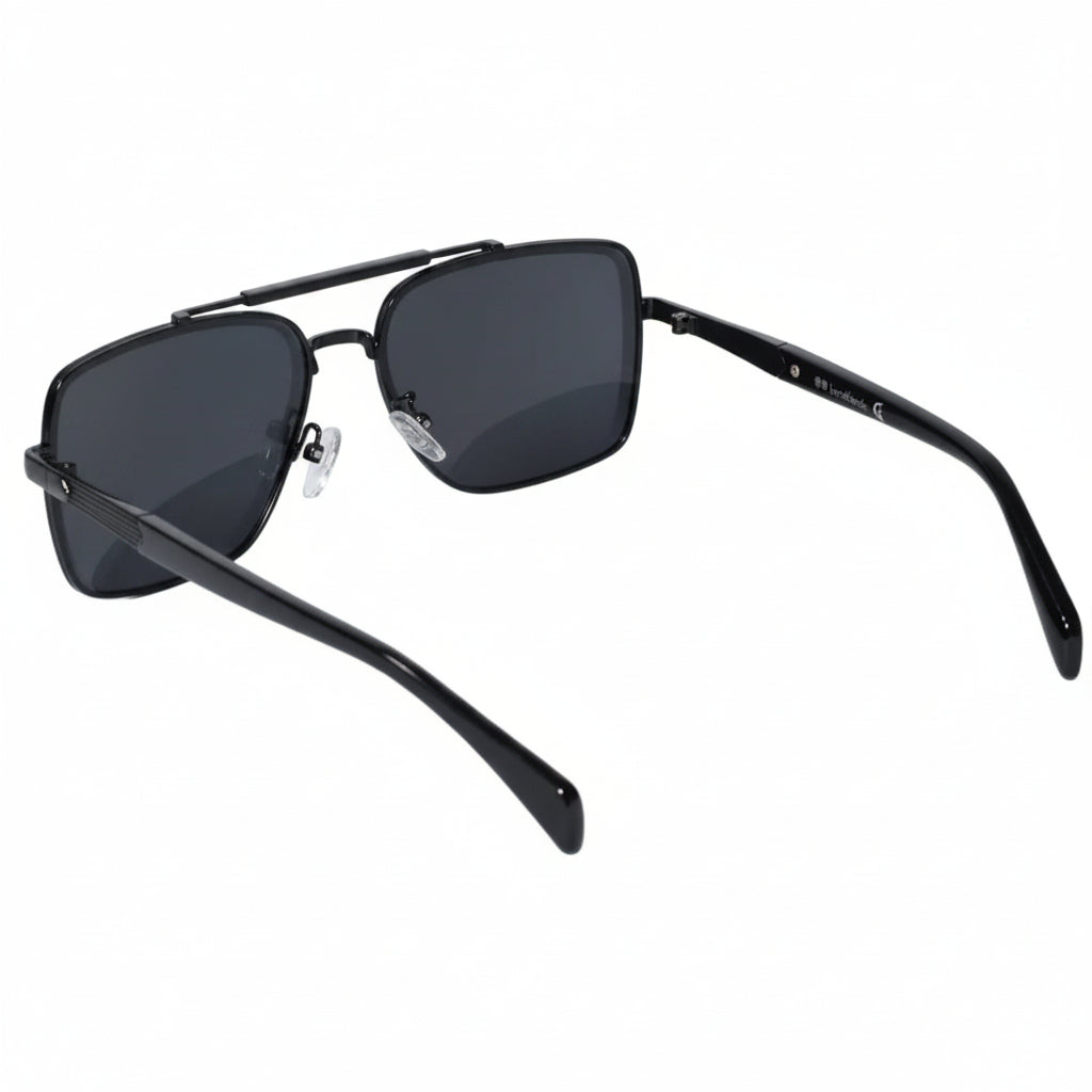 Black Rectangle Marshal Sunglasses For Men LKS2528-BLK