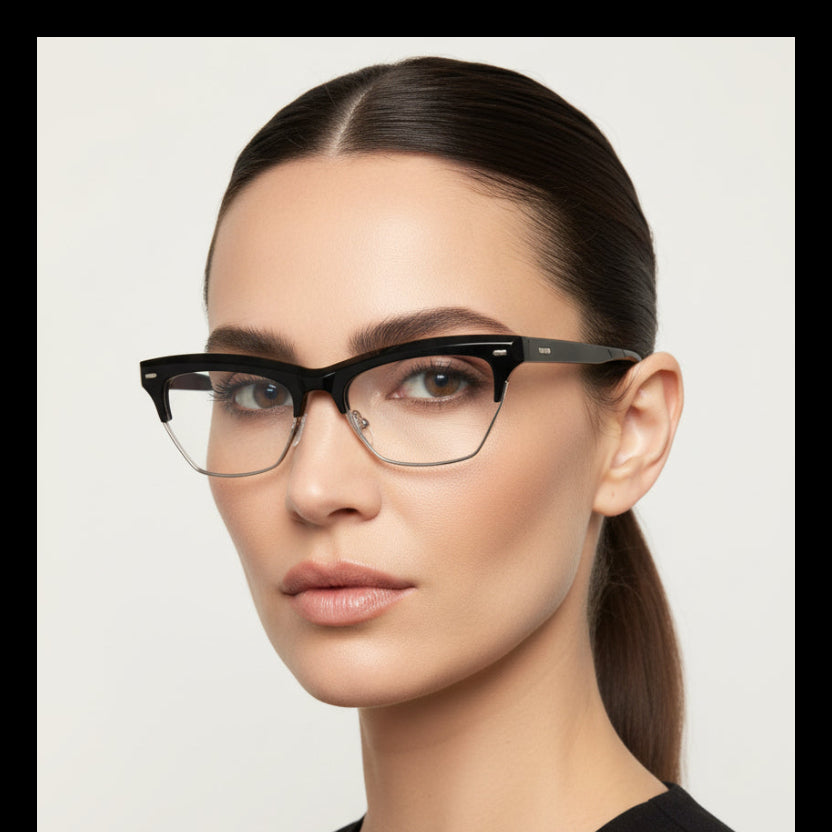 Purpl with Gold Cat eye Computer Glasses For Women LKE20016-BLK