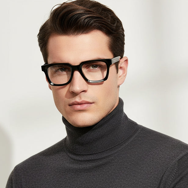 Square Bold Eyeglasses for Men & Women LKS5168-BLK