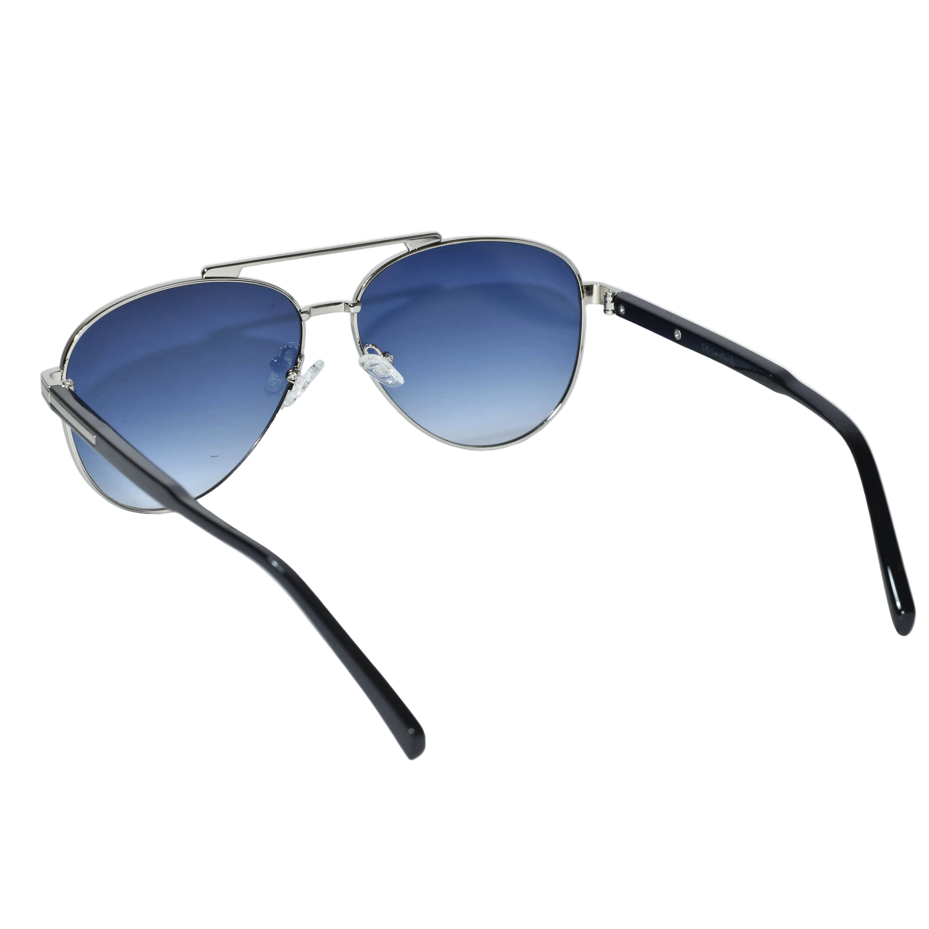 Luxury Metal Aviator Sunglasses for Men LKS3598-BLU