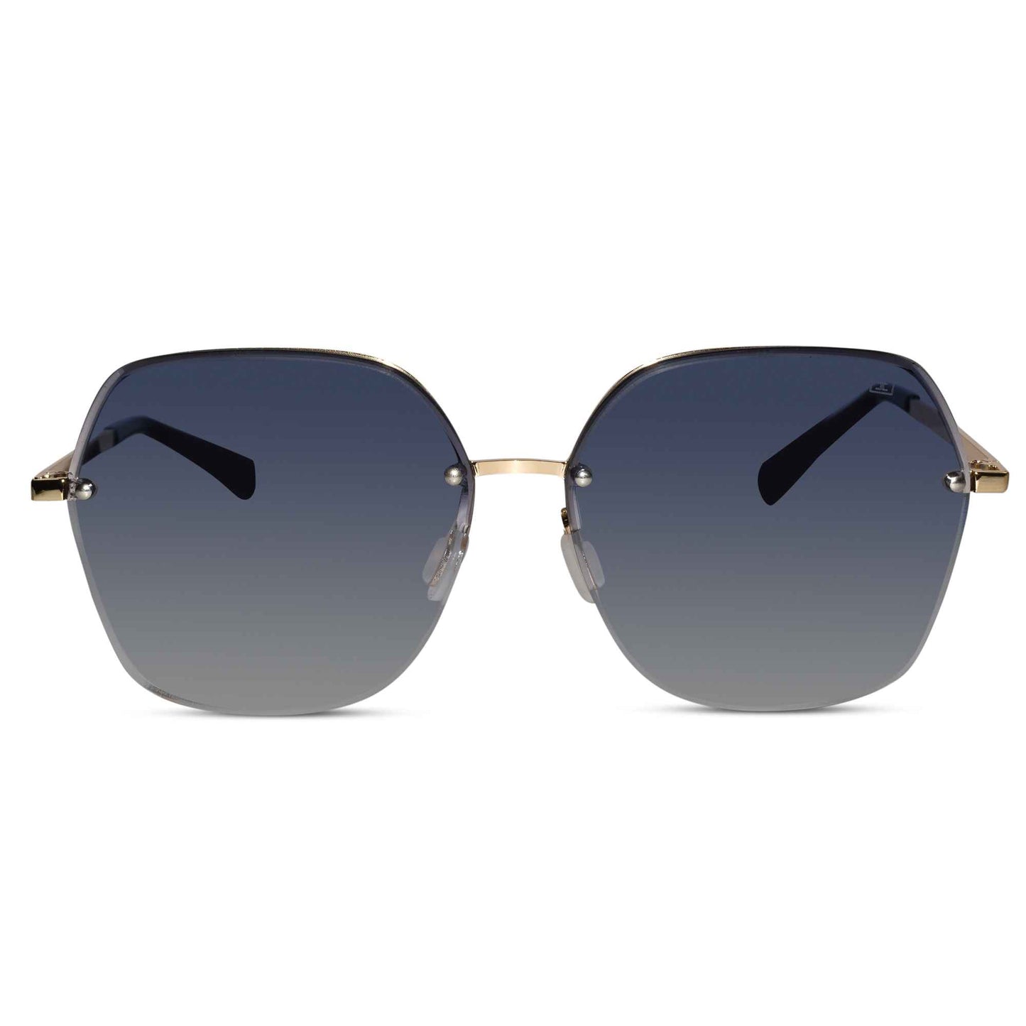 Gold Blue Oversize Sunglasses For Women