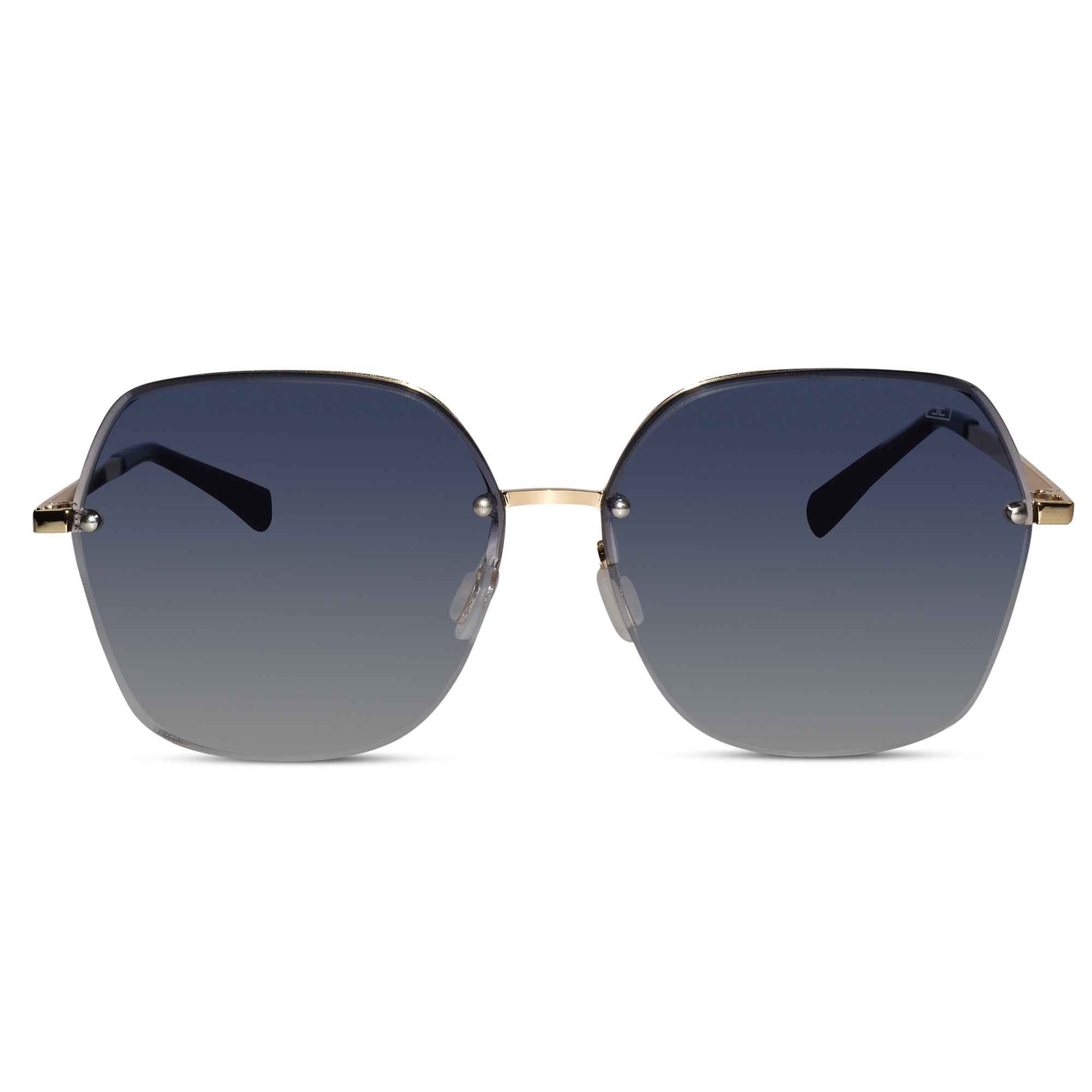 Gold Blue Oversize Sunglasses For Women