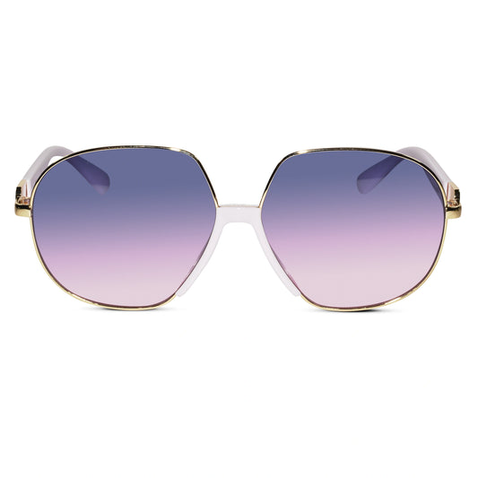 Designer Golden/Purple  Oversize Sunglasses For Women