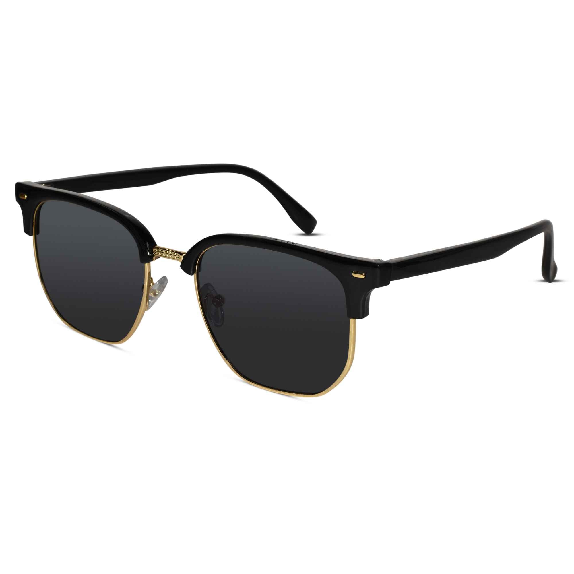 Black Golden  Clubmaster Sunglasses For Women & Men