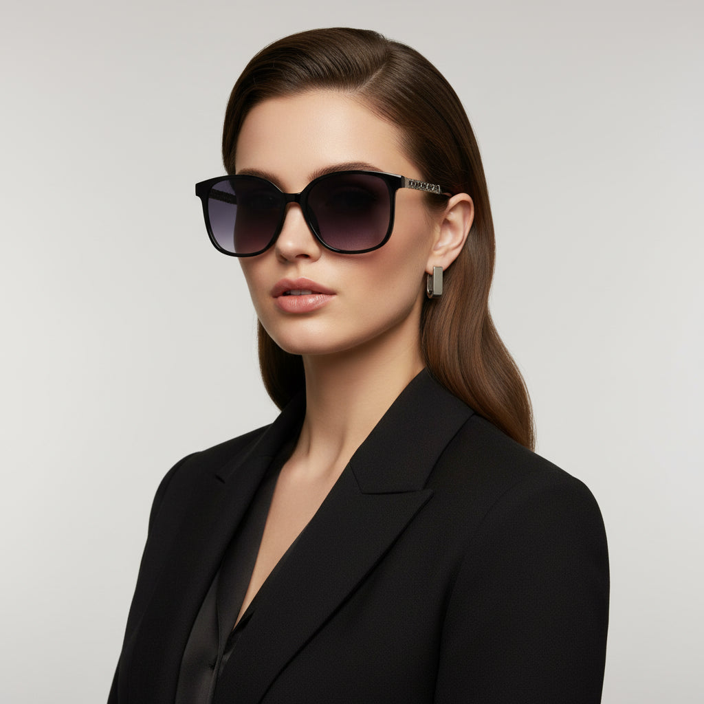 Black Designer Sunglasses For Women ELS2250-BLK