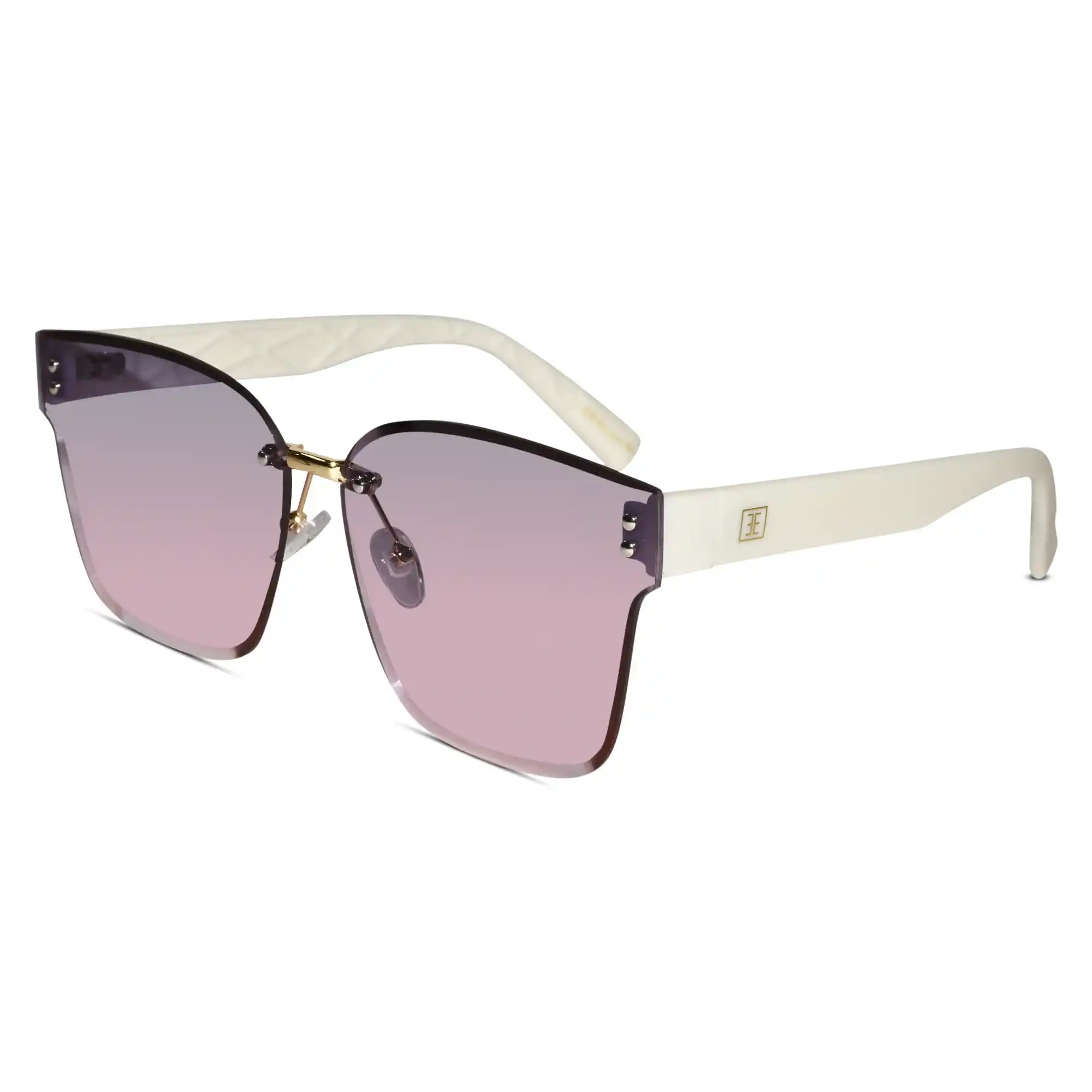 Oversize Brown Rimless Sunglasses For Women