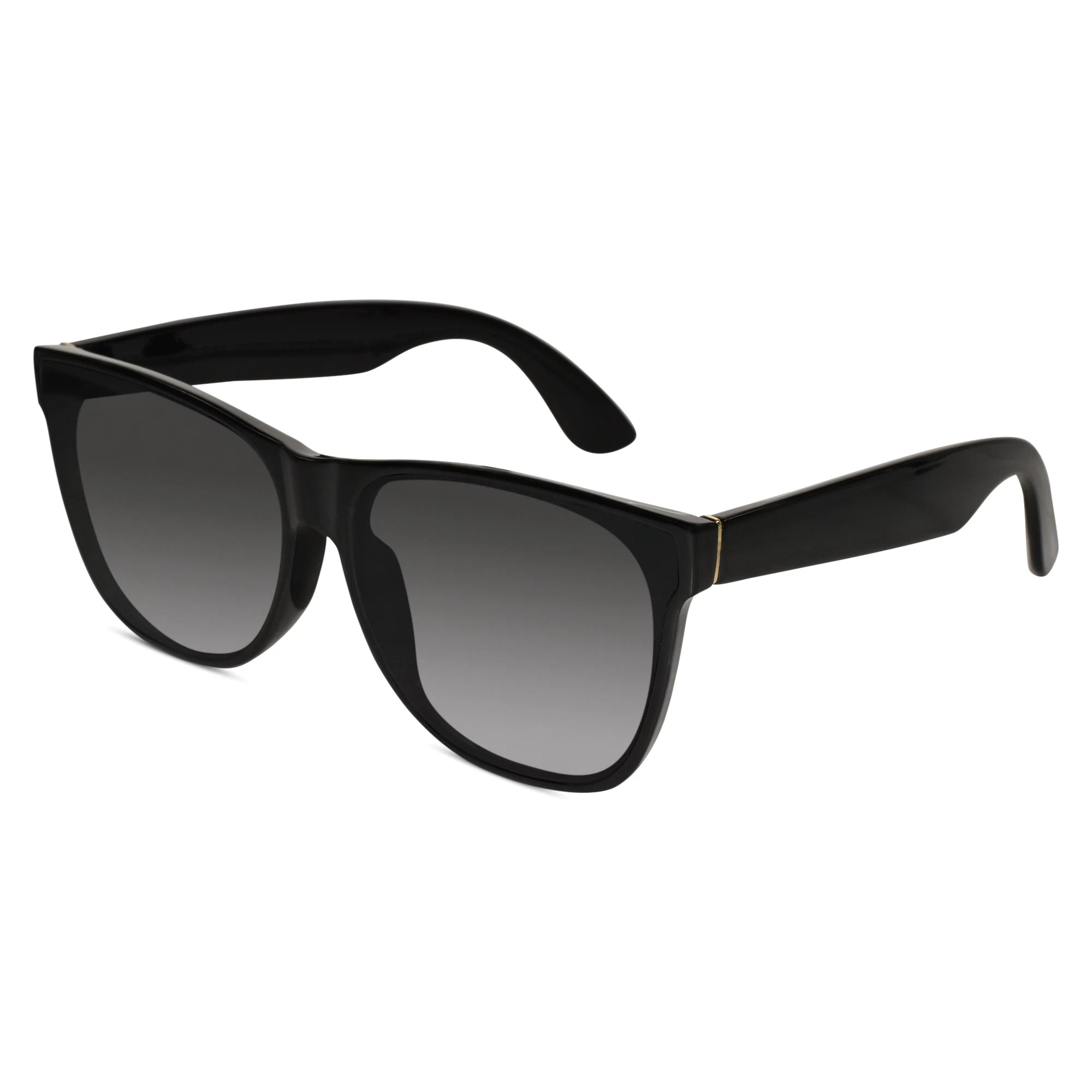 Stylish Black Designer Unisex Sunglasses with rectangle full frame and silver rivet design for a trendy luxe look.
