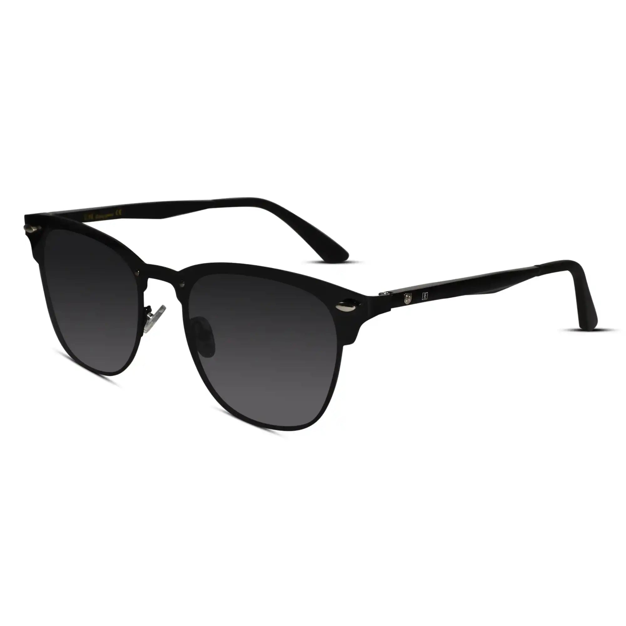 Classic look polarized lens half frame unisex sunglasses featuring anti-slip grips and UV protection for outdoor activities