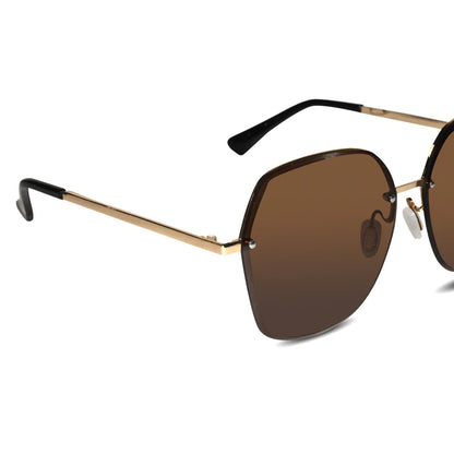 Gold Blue Oversize Sunglasses For Women