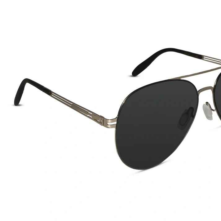 Flexible Polarized Matt Silver  Aviator Sunglasses