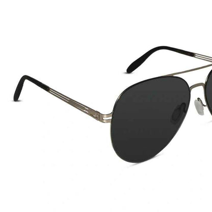 Flexible Polarized Matt Silver  Aviator Sunglasses