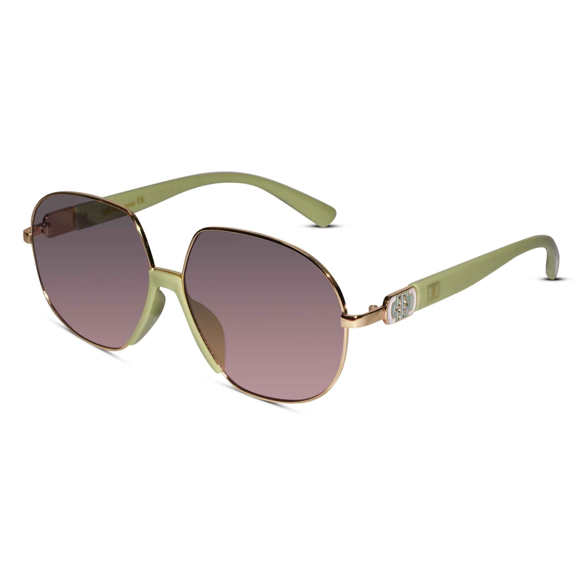 RoyalGaze | Designer Green Oversized Sunglasses For Women ELS58229-GRN