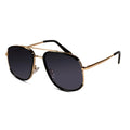 Unisex oversize Square night vision  Sunglasses in black and pilot golden frame 