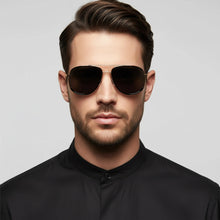 Designer Aviator Pilot Golden / Black Sunglasses For Men & Women