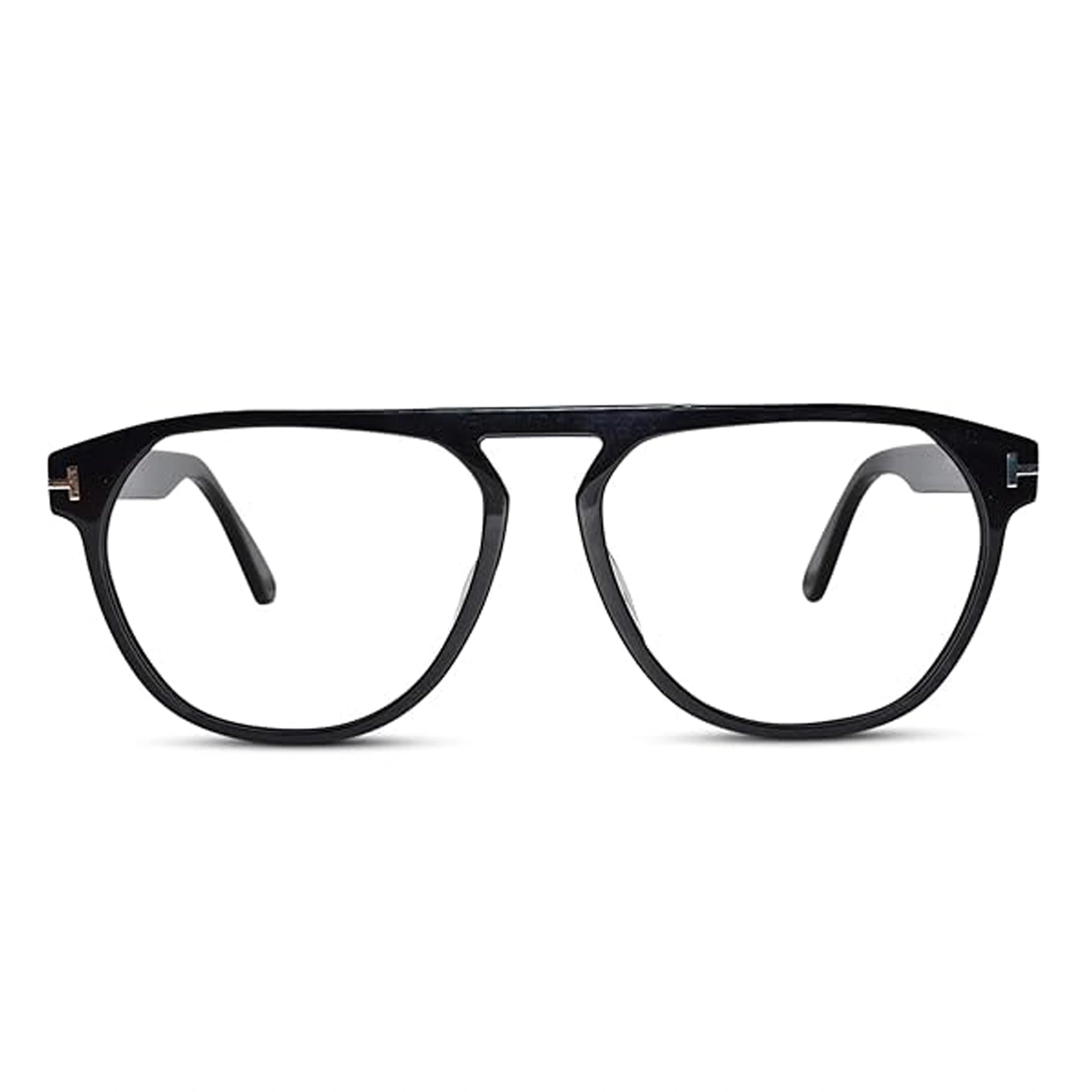 Designer Black Acetate Aviator Eyeglasses LKE5676-BLK