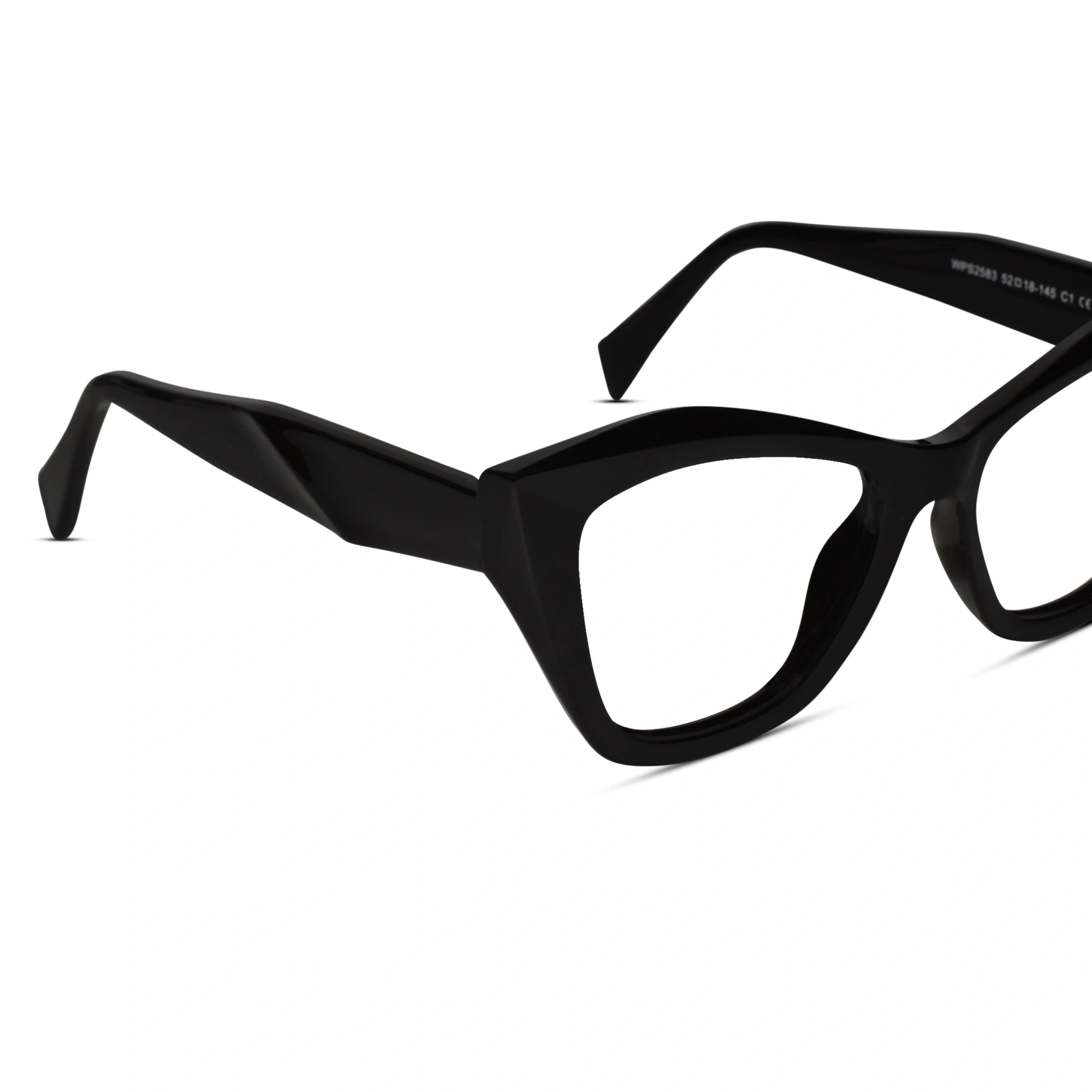 Designer Black Cateye Eyeglasses For Women ELE2583-BLK
