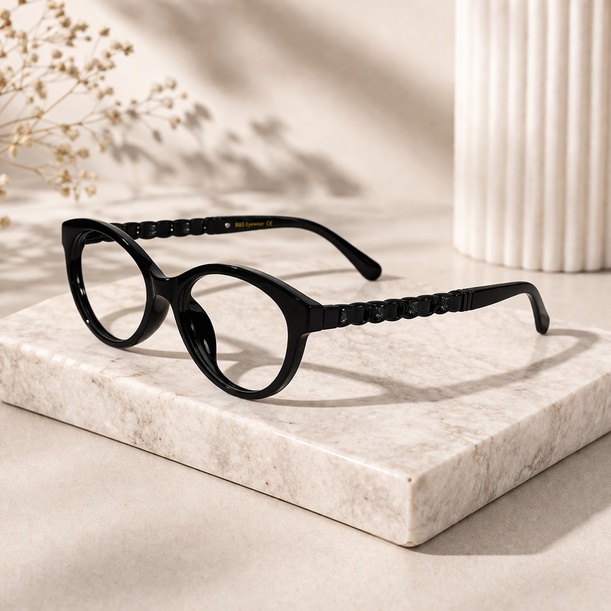 Designer Black Cateye Eyeglasses For Women ELE9035-BLK