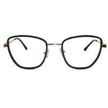 Designer Black Gold Cateye Eyeglasses For Women