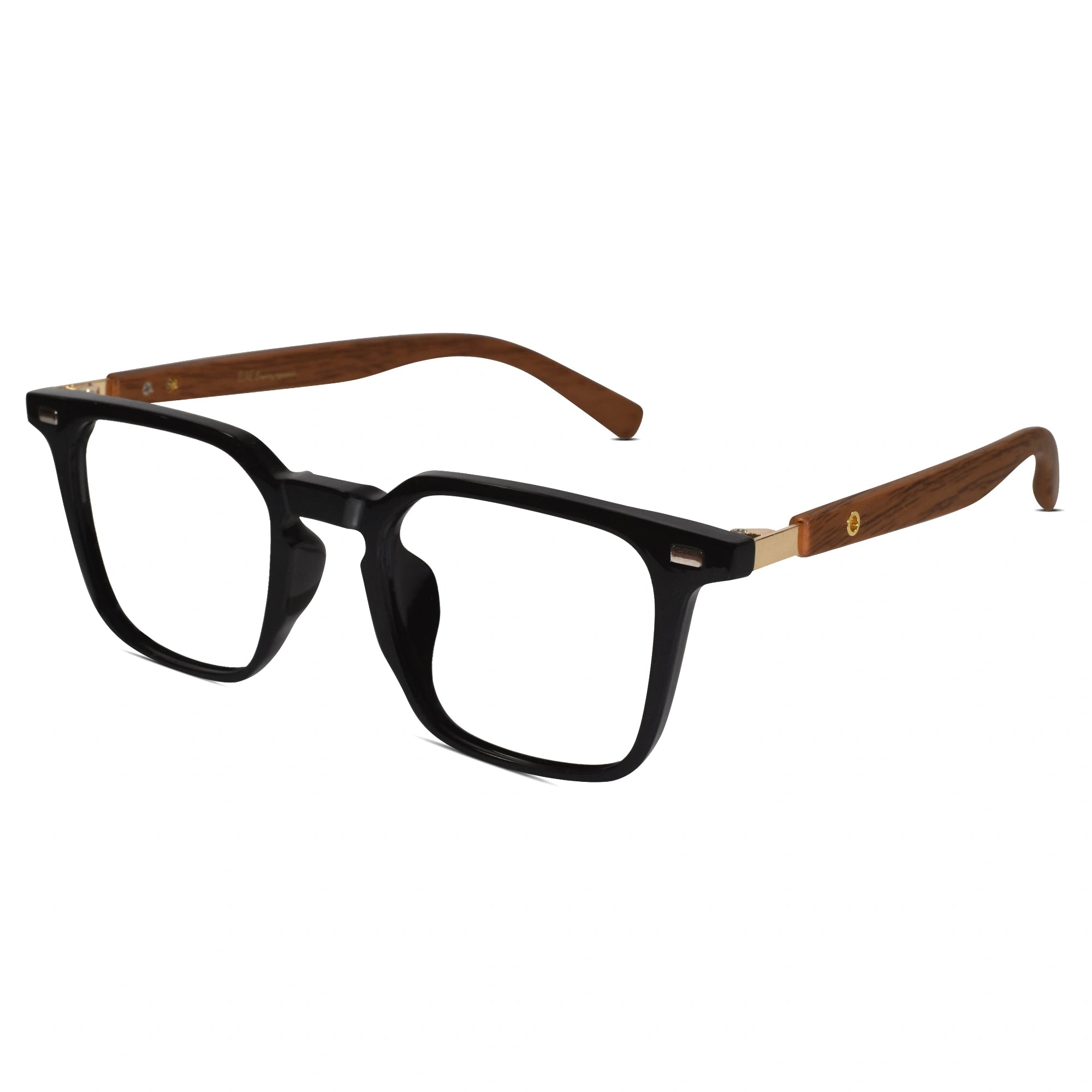 Designer Black Rectangular Eyeglasses For Men & Women ELE280876-BLK