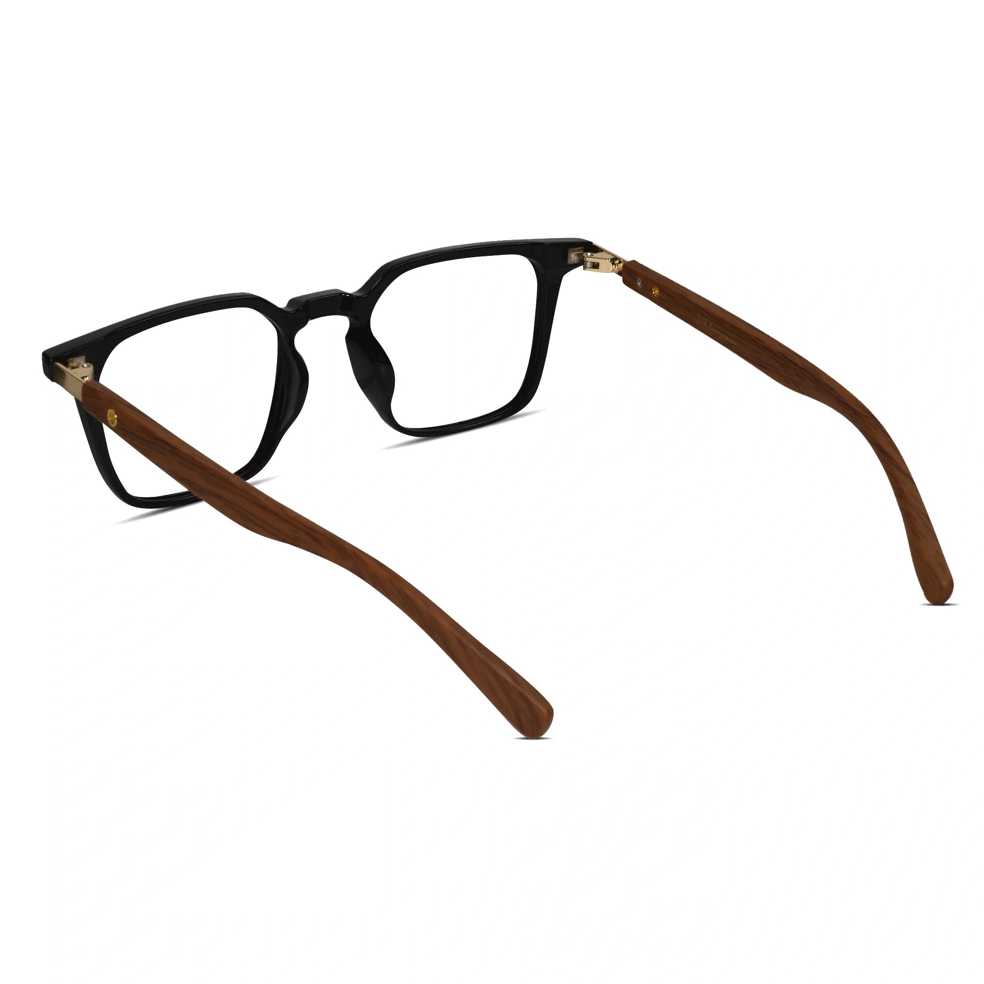 Designer Black Rectangular Eyeglasses For Men & Women ELE280876-BLK
