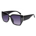Designer Black Rectangular Sunglasses For Women LKS9131-BLK