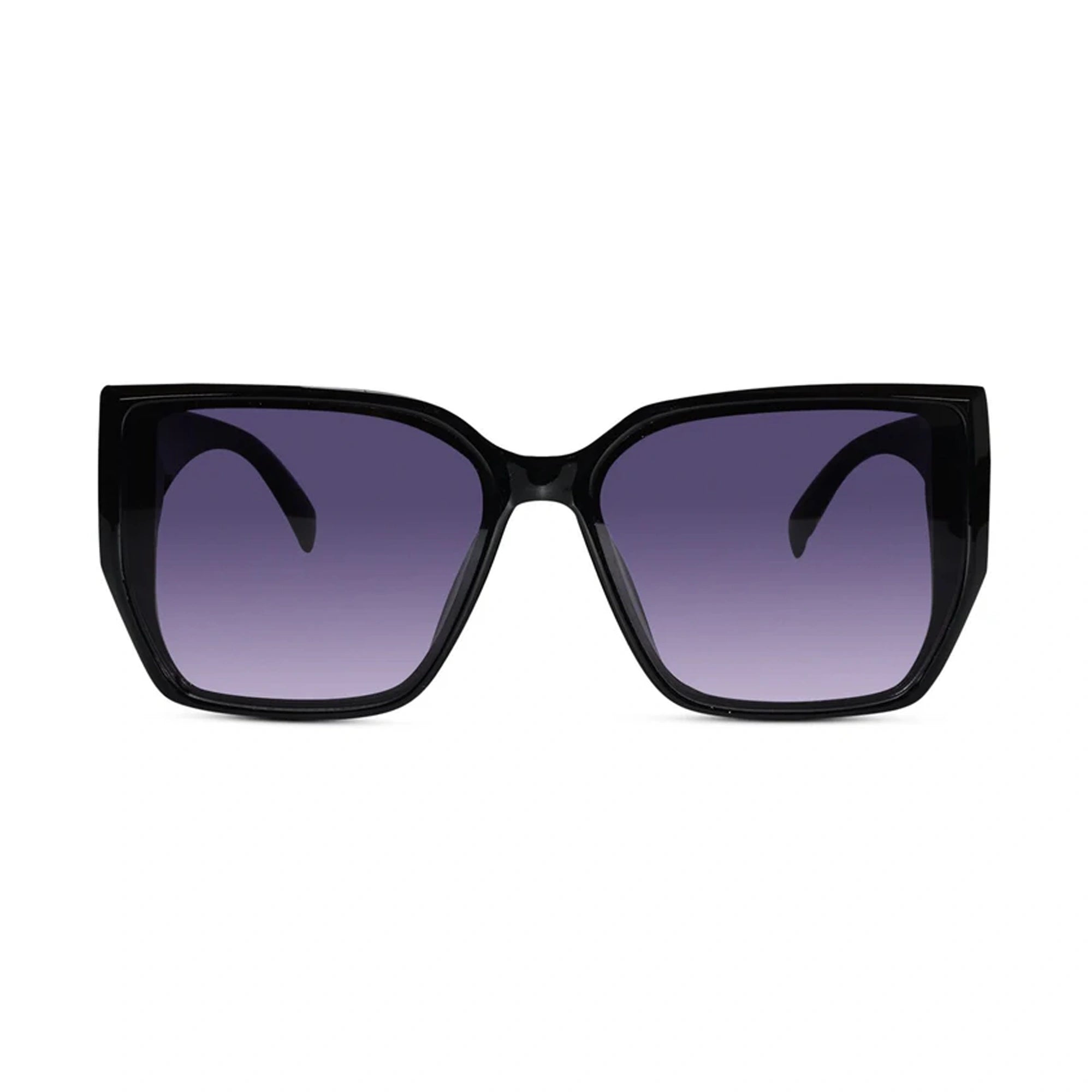 Designer Black Rectangular Sunglasses For Women LKS9131-BLK