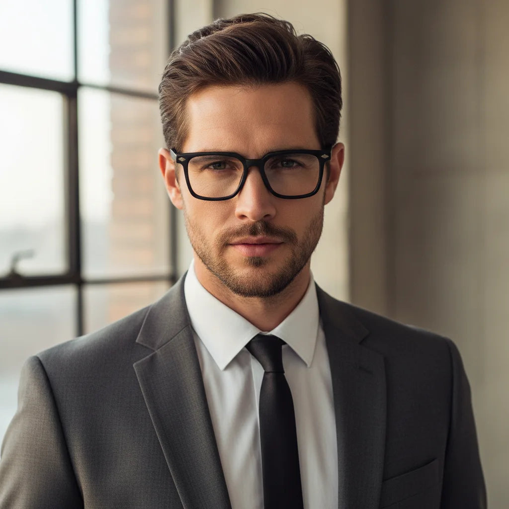 Designer Black Square Eyeglasses For Men & Women ELE7128-BLK