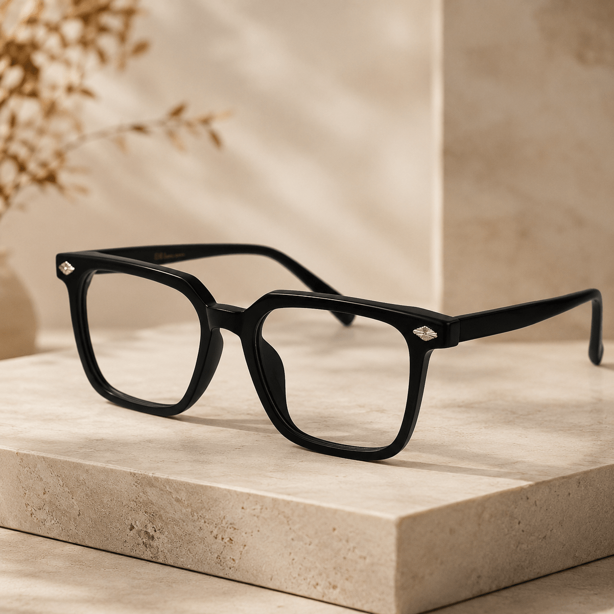 Designer Black Square Eyeglasses For Men & Women ELE7128-BLK
