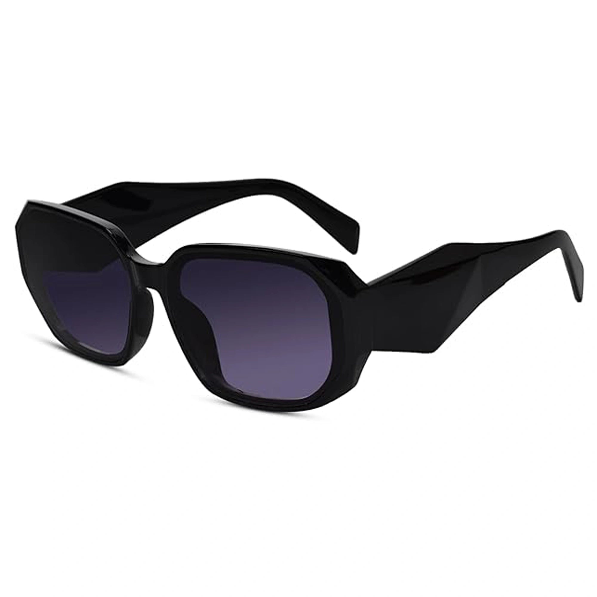 Designer bold crystal black sunglasses for women with sunlight protection dark lenses

