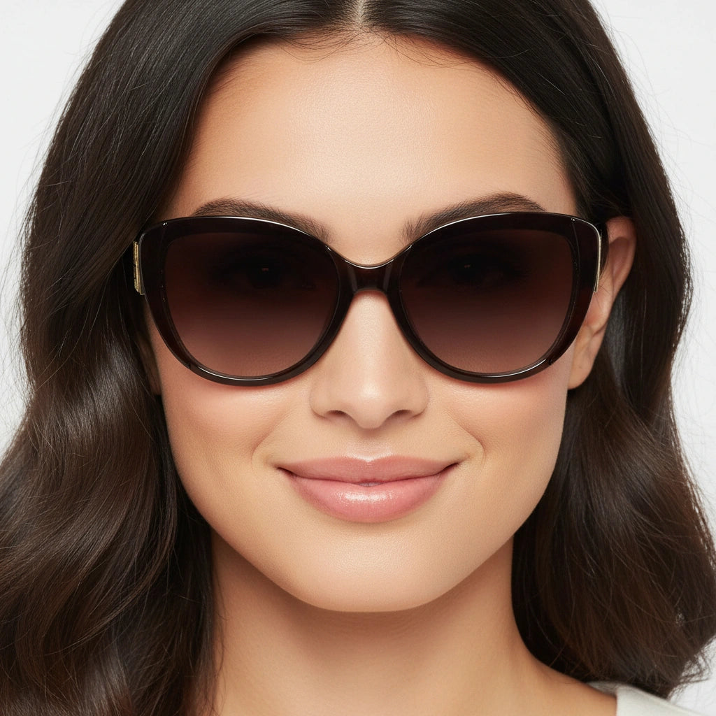 Designer Brown Cat eye Sunglasses For Women LKS53087-BRN