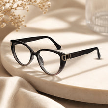 Designer Dual Tone Black/Brown Cateye Eyeglasses For Women