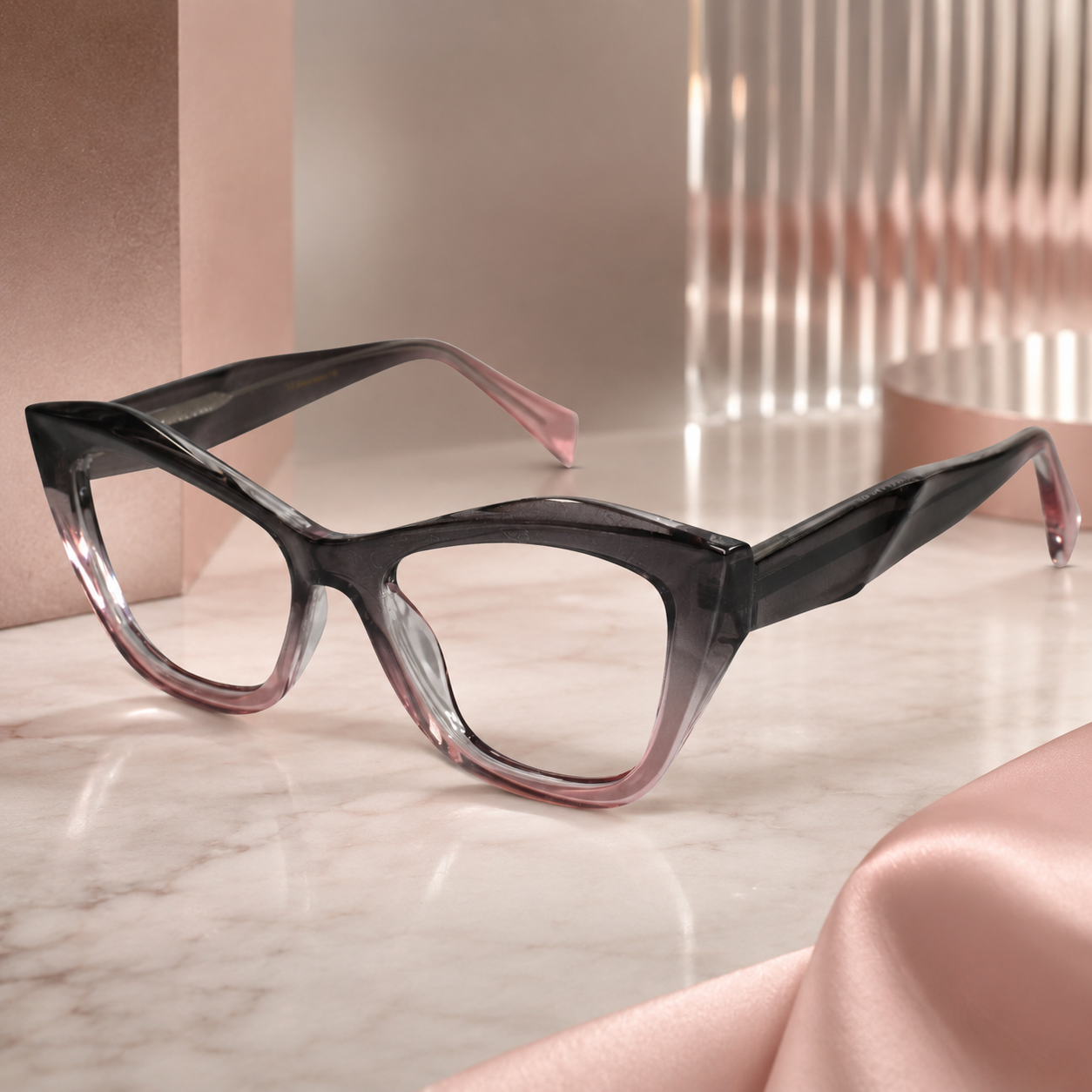 Designer Dual Tone Cateye Eyeglasses For Women ELE2583-PNK