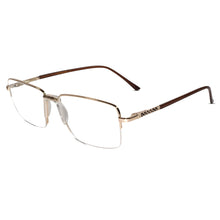 Designer Gold-Brown Half Farme Reactngular Eyeglasses For Men