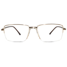 Designer Gold-Brown Half Farme Reactngular Eyeglasses For Men