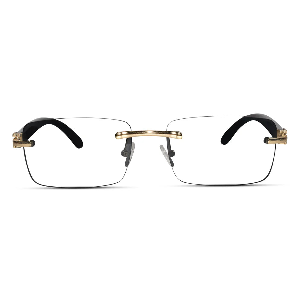 Golden Animal Print  Rimless Eyeglasses