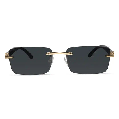 Blue Tint Golden Rimless Sunglasses