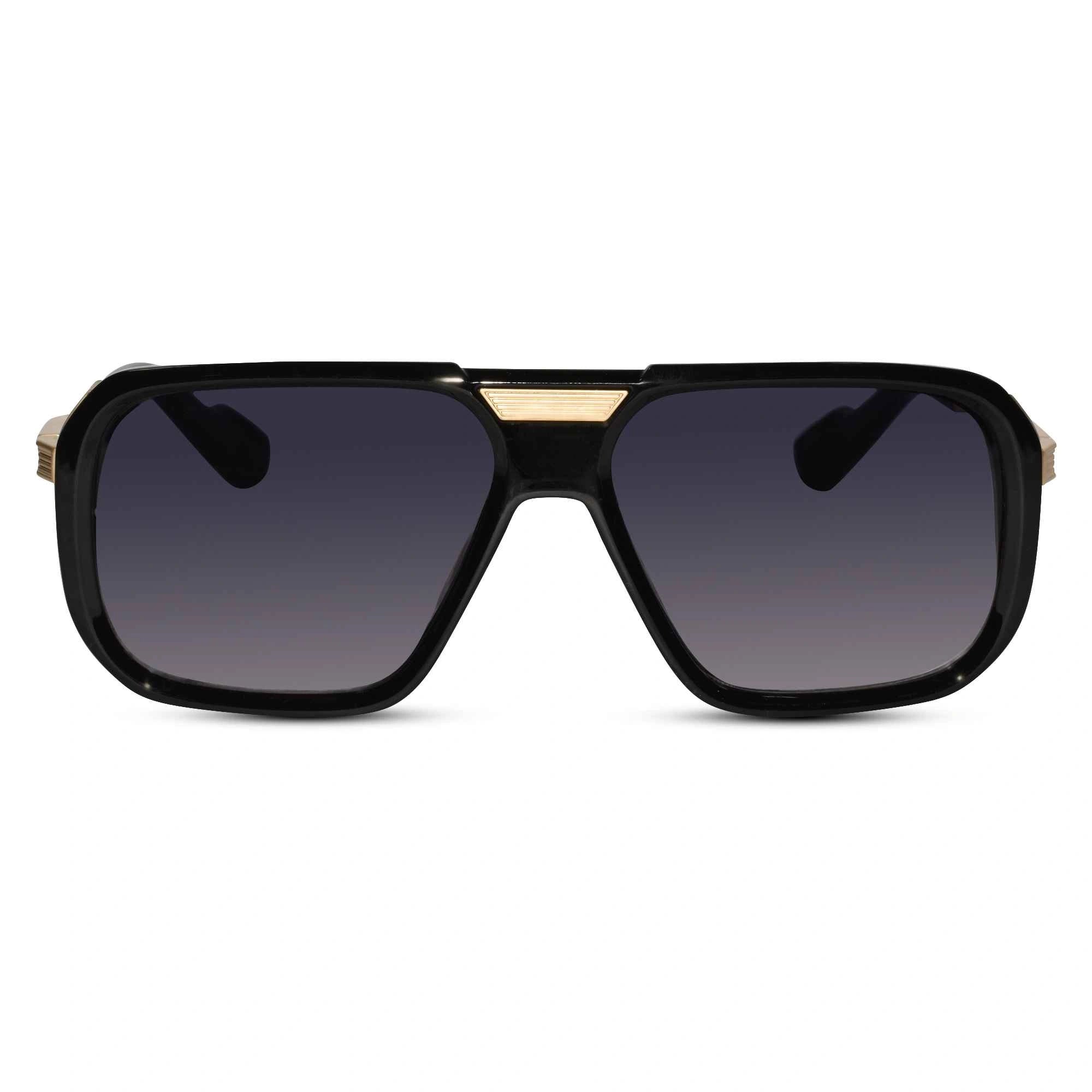Designer Gold Black Square Sunglasses For Men ELS8503-BLK