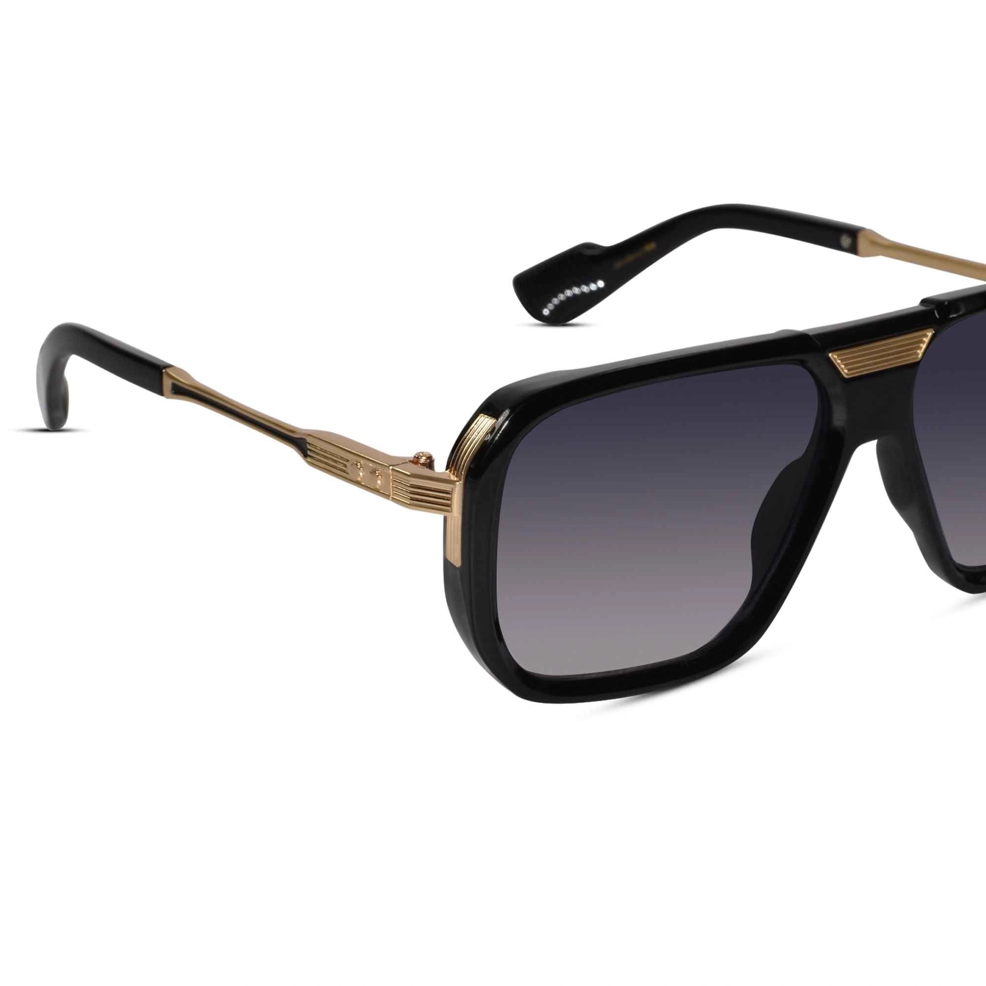 Designer Gold Black Square Sunglasses For Men ELS8503-BLK