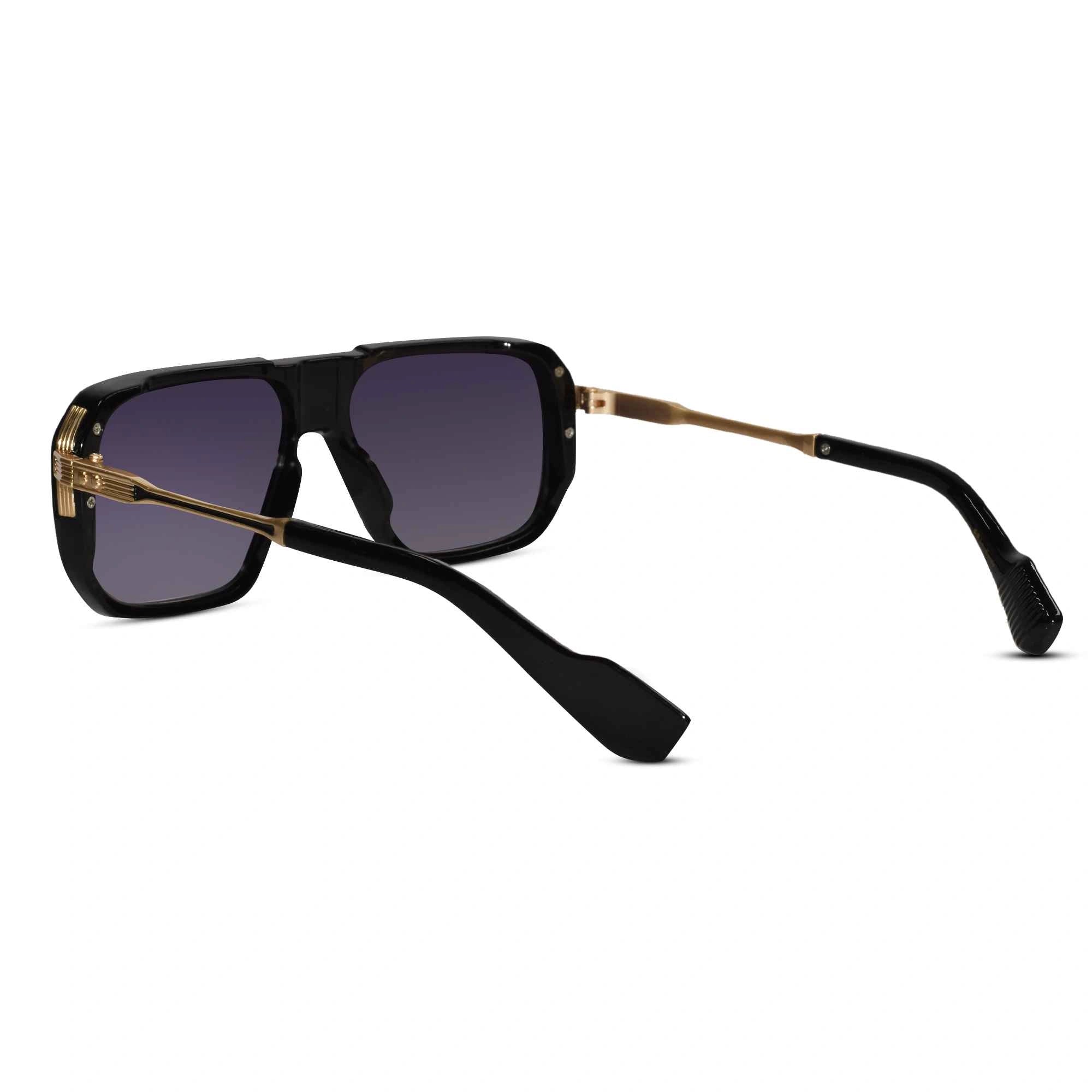 Designer Gold Black Square Sunglasses For Men ELS8503-BLK