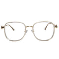 Designer Gold Square Metal Eyeglasses For Women LKE2312-Golden