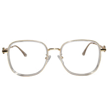 Designer Gold Square Metal Eyeglasses For Women