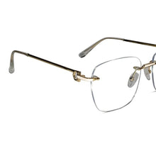 Designer Golden Frameless Rectangular Computer Glasses