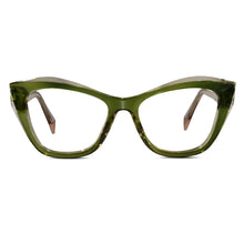 Designer Green Gold Cateye Eyeglasses For Women
