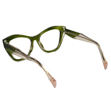 Designer Green Gold Cateye Eyeglasses For Women
