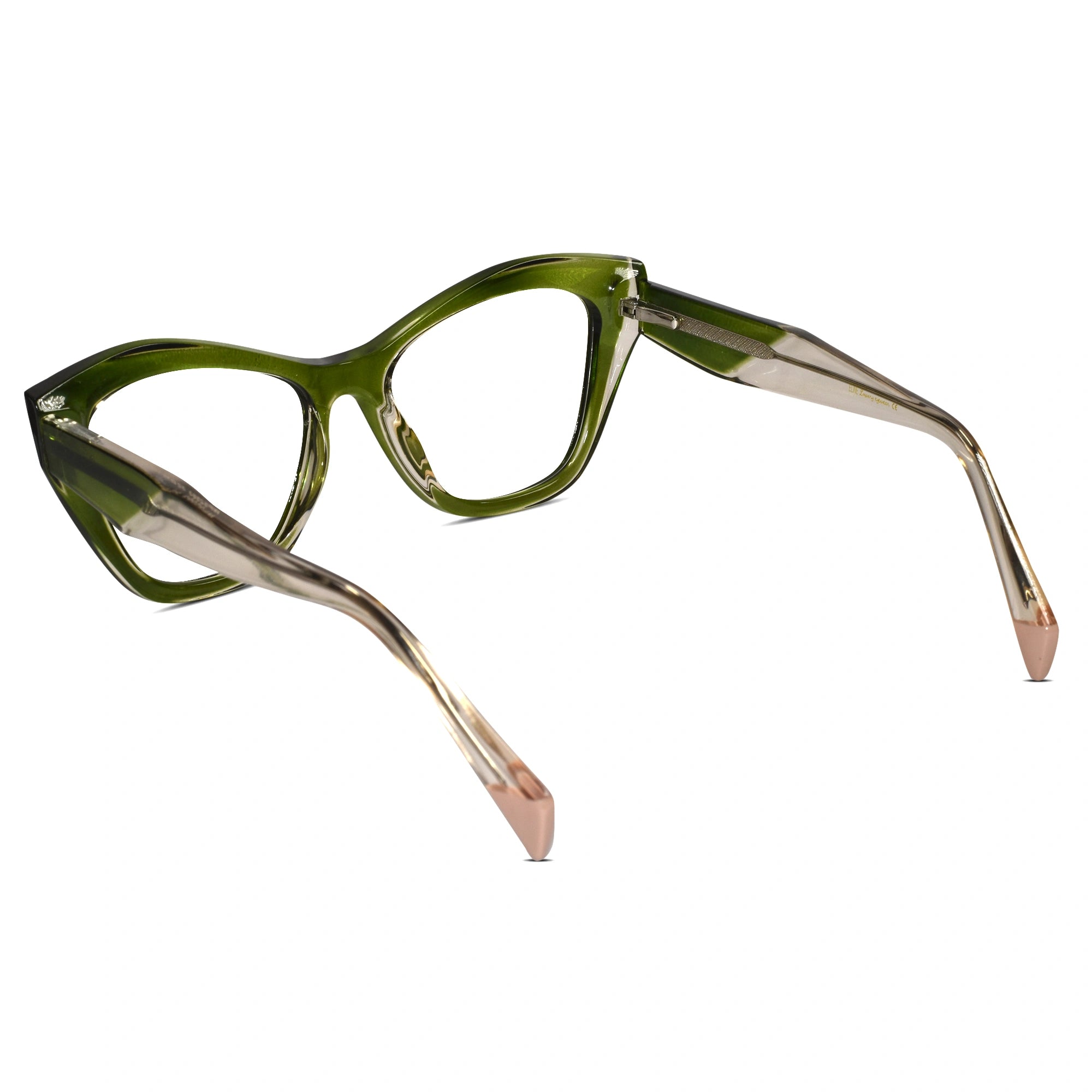 Designer Green Gold Cateye Eyeglasses For Women ELE2583-GRN